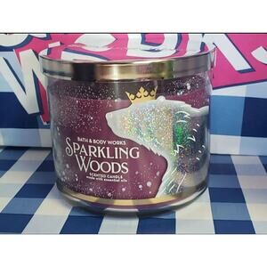 BBW Sparkling Woods Large 3 Wick Candle Holiday Home Fragrance Decor